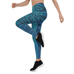 Load image into Gallery viewer, Blue and Black Scale Leggings
