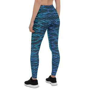 Blue and Black Scale Leggings